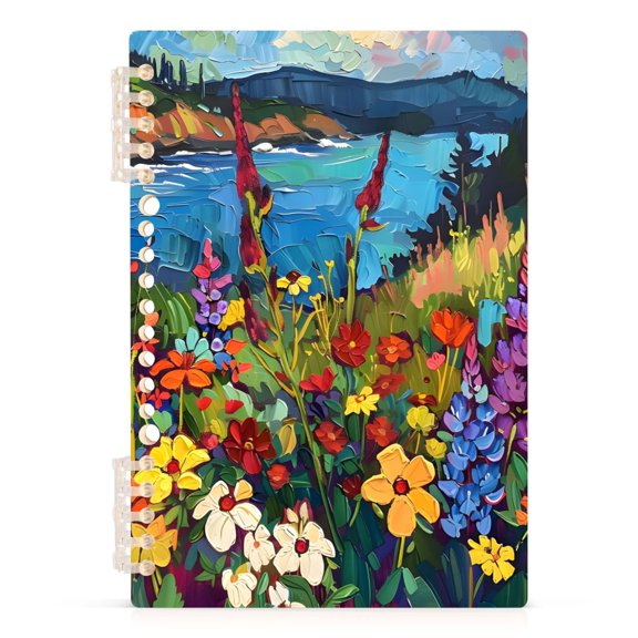 Spiral Journal Notebook Wild Grass Lake A5 Lined Hardcover PP Material with 60 Pages Paper College Ruled Notebook for Work Note Taking Writing 5.7x8.3 Inch