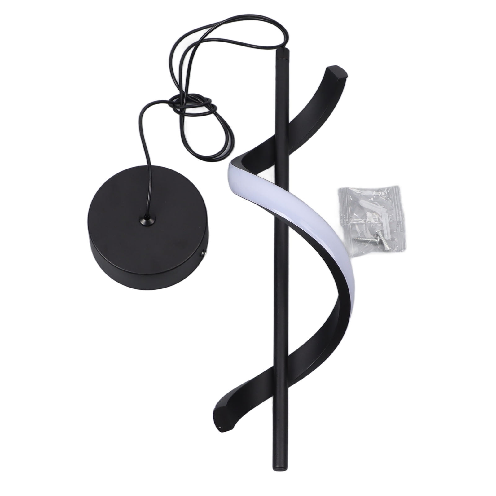Spiral LED Pendant Light Black Glareless Bright Eyes Protection LED Hanging Lamp for Living Room