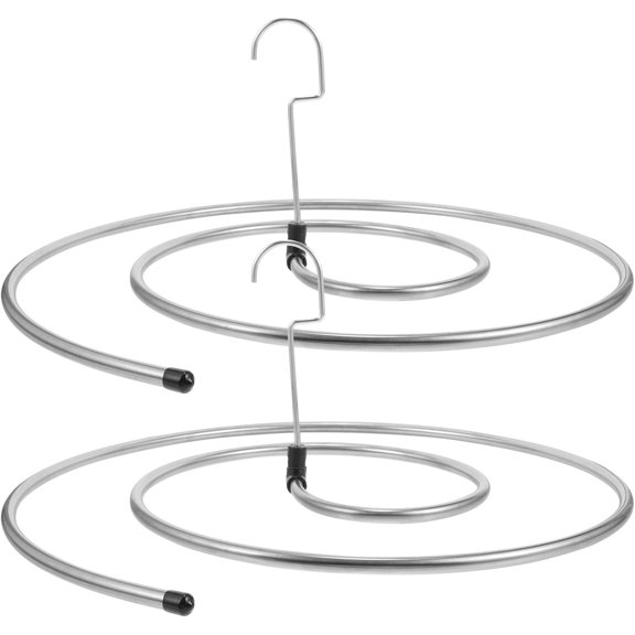 Spiral Laundry Drying Rack Set Stainless Steel Space Saving Clothes Hanger for Bed Sheets Blankets Bath Towels Indoor Use