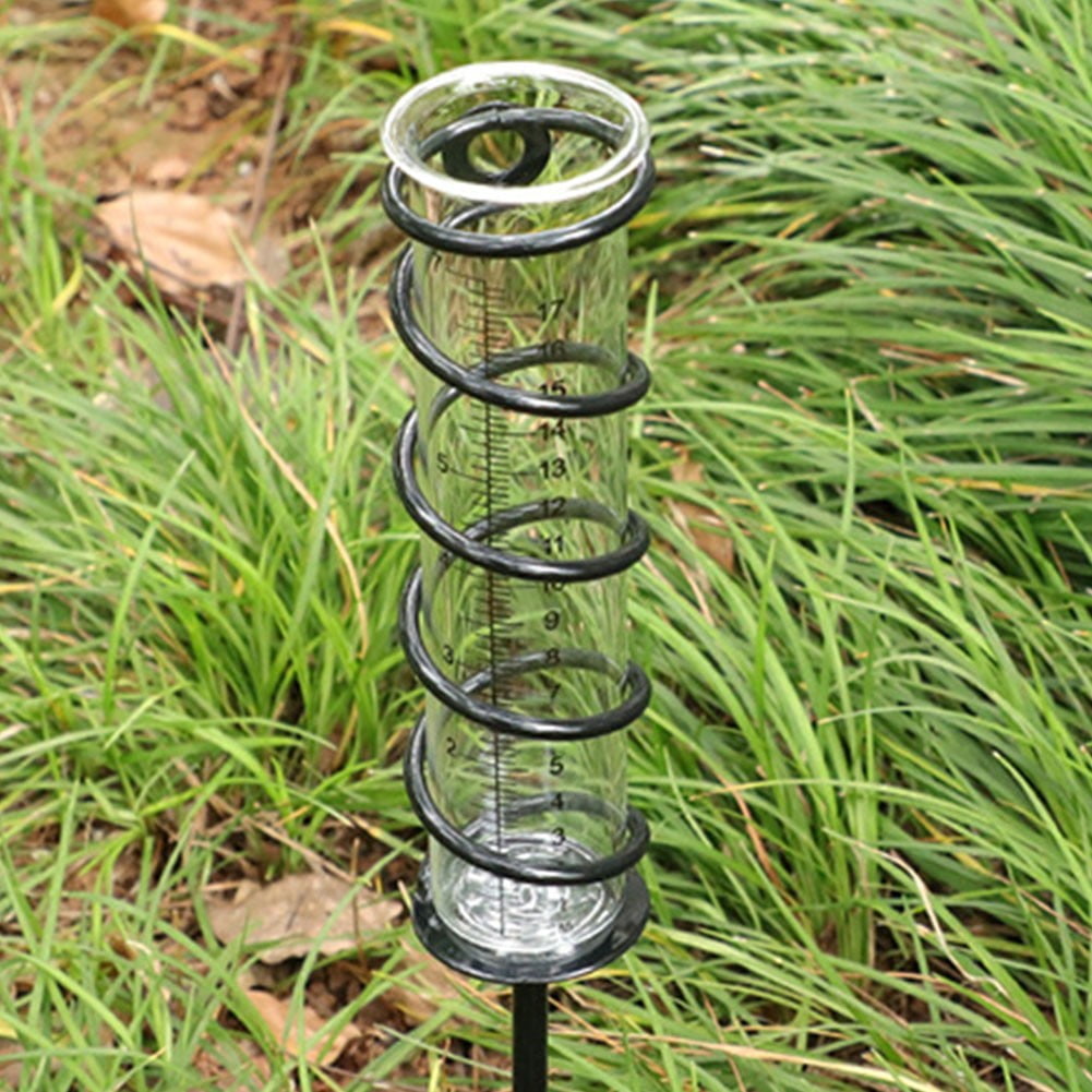 Spiral Lawn Rain Gauge Glass Floating Rain Meter for Outdoor Garden Landscapes Smile Home