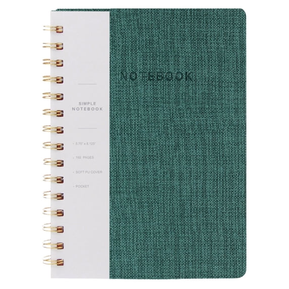 Spiral Lined Notebook,5.75 X 8.13 inch Ruled Journal with 80 Sheets,Pu Leather Cover Business Journal,Wire Binding Notebook,Hardcover Spiral Journals Notebooks for Work, Note Taking,Green