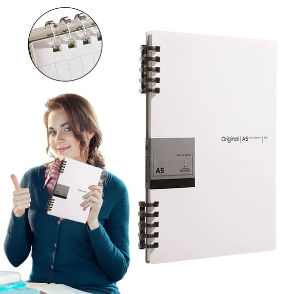 Spiral Lined Notebook, Notebooks for Work, Composition Notebook, Large Journal for Women & Men, College Ruled Journaling Notebook for Writing, Spiral Journal, A5, Gray