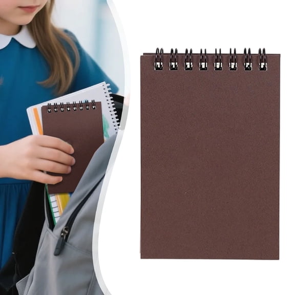 Spiral Memo Pads,Top Wire Bound, 3.07 x 4.6 Inch Pocket Notepad,Mini Top Bound Spiral Notepad,50 Sheets/100 Pages,Heavy-Duty Memo Notepads for Home,College,Office,Work,Travel (Coffee)