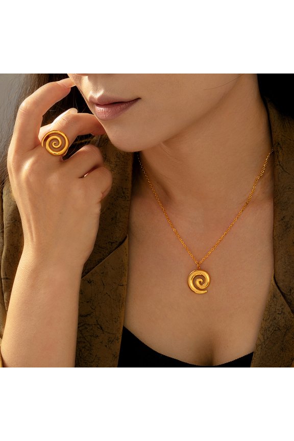 Spiral Modeling Jewelry Line Twist Design Titanium Steel Suit