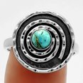 thumbnail image 1 of Spiral Natural Copper Blue Turquoise 925 Sterling Silver Ring s.9 Jewelry R-1361 SDR175299, 1 of 5