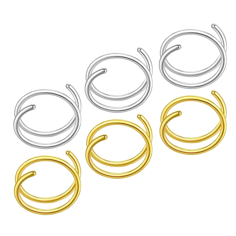 Guichaokj Spiral Nose Ring Hoops Girls Stainless Rings Accessories