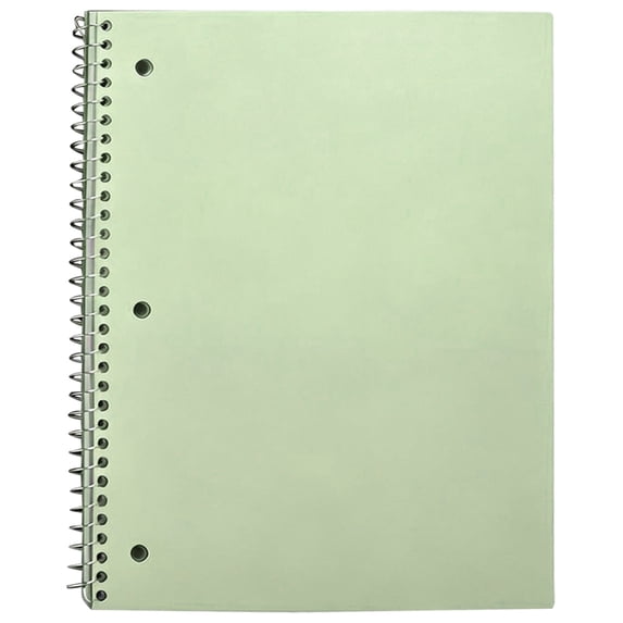 Spiral Notebook 1 Subject with 3 Hole Punch, Fits 1 Inch 3 Ring Binder, College Ruled Thick No Bleed Paper, Lay Flat Coil Binding,70 sheets/140 Pages Office Notebook,Mint Green