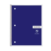 Spiral Notebook, 1 Subject Notebook, College Ruled, 70 Sheets per Notebook, 8" x 10-1/2", Durable Cover, Office Classroom Supplies, Navy Blue