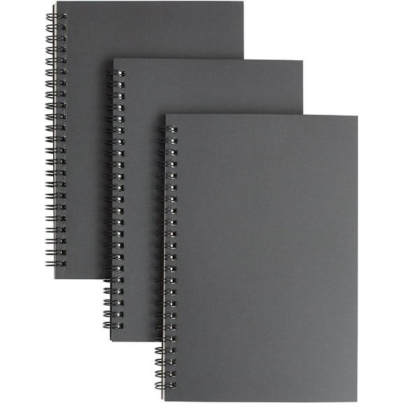 Spiral Notebook - 3-Pack Unlined Wirebound Notebook, Unruled Plain Travel Journals, for Students, Diary, Notes, Sketchbook, Soft-Cover