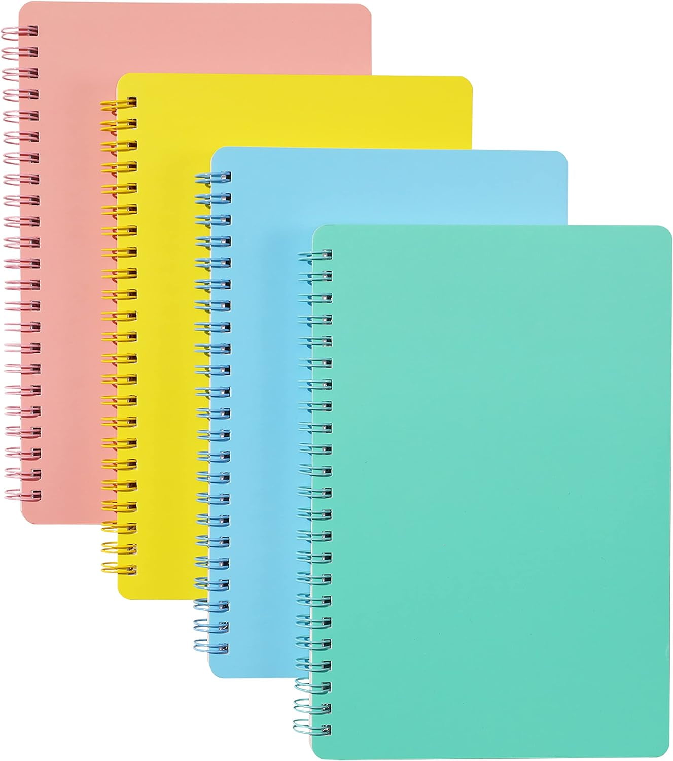 Spiral Notebook 4 Pack Spiral Notebook, 5.6'' x 8.25'', 80 Sheets / 160 ...