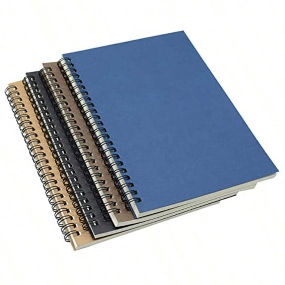 Spiral Notebook, 4 Pcs A5 Craft Softcover 8mm Ruled 4 Color 60 Sheets -120 Pages Journals For Study And Notes A5-4 Color Lined