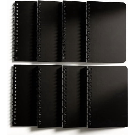 Spiral Notebook 4Pack Pocket Notebook 4.2"x 6.1" Pocket Notepad Small Notebook (8packblack)