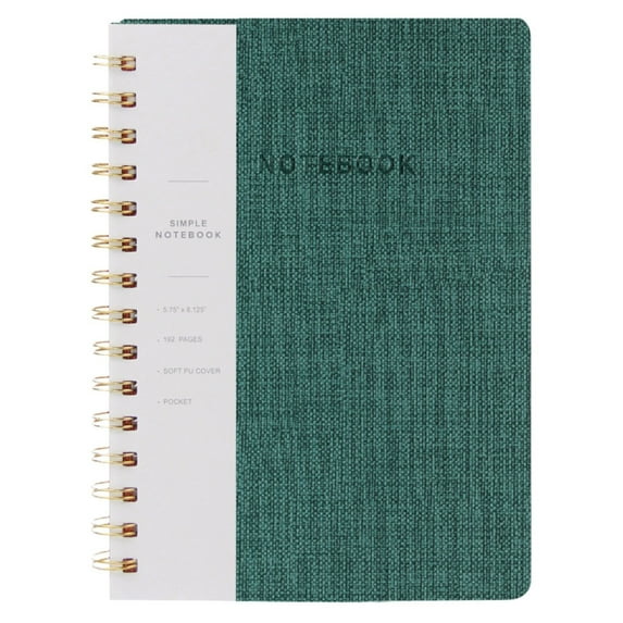 Spiral Notebook-5.75" X 8.125" College Ruled Journal with Inner Pockets And 160 Pages,Pu Leather Cover Business Journal, Twin-Wire Binding Notebook Perfect for Office & Home School Supplies Eactix