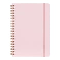 thumbnail image 1 of Spiral Notebook 60 Sheets, Hardcover Double Wire Bound Lined Journal, Solid Color Elastic Closure Writing Pad, Thick Ink Resistant Paper Daily Planner Notebook, Portable Work Record Notepad, 1 of 7