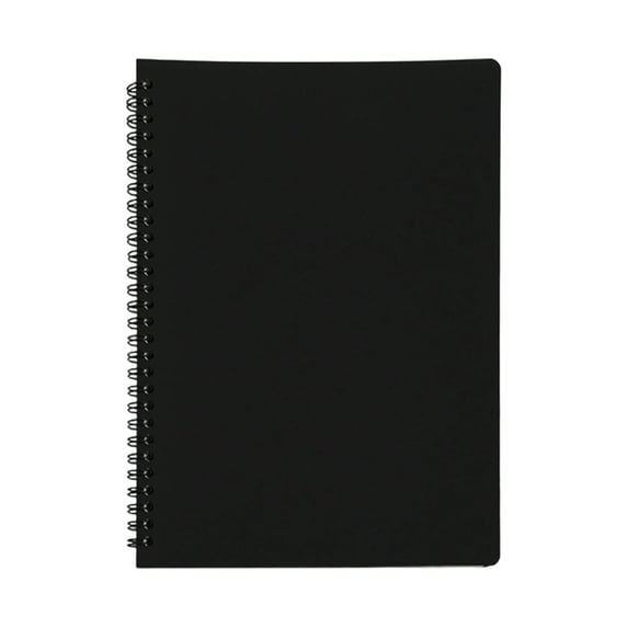 Spiral Notebook, A4 Notepads, Wirebound Notebooks, 8mm Lined with Margin, Punched and Perforated Edge, Notebooks College Ruled for Note Taking, Black
