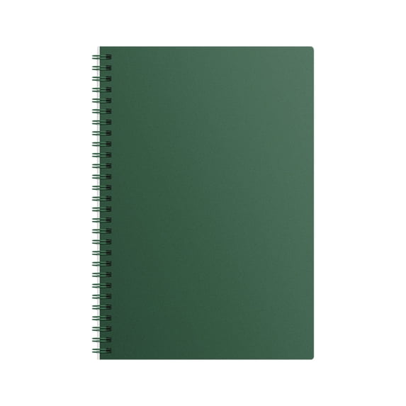 Spiral Notebook, A5 Thick Cover Plastic Hardcover College Ruled Notebook, 60 Sheets -120 Pages Journals Notebook for Study and Notes-Taking Writing Planning, 1Pc, Twin-Wire Binding(Green,8x5.6")