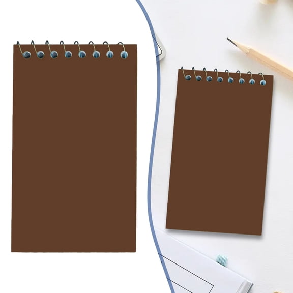 Spiral Notebook, Coffee, Top Wire Bound 3X5 Inch Pocket Memo Pad Ruled 50 Sheets