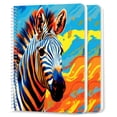 thumbnail image 1 of Spiral Notebook,College Ruled Journal,8.26" x 5.71" 50 Sheets/100 Pages,2 Pack - Abstract Pop Art Illustration of Zebra, 1 of 7