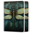 thumbnail image 1 of Spiral Notebook,College Ruled Journal,8.26" x 5.71" 50 Sheets/100 Pages,2 Pack - Beautiful Dragonfly in The Style of Intricate Steampunk, 1 of 7
