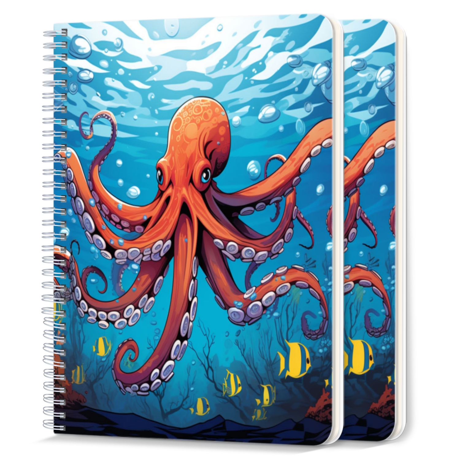 Octopus Notebook Spiral Notebook,College Ruled Journal,8.26