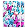thumbnail image 1 of Spiral Notebook,College Ruled Journal,8.26" x 5.71" 50 Sheets/100 Pages,2 Pack - Colorful Butterflies Flying in The Sky With Cartoon Style, 1 of 7