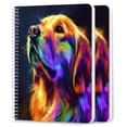 thumbnail image 1 of Spiral Notebook,College Ruled Journal,8.26" x 5.71" 50 Sheets/100 Pages,2 Pack - Golden Retriever With Digital Art-Style, 1 of 7