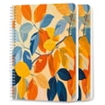 thumbnail image 1 of Spiral Notebook,College Ruled Journal,8.26" x 5.71" 50 Sheets/100 Pages,2 Pack - Leaves in Orange And Yellow With Simple And Clean, 1 of 7