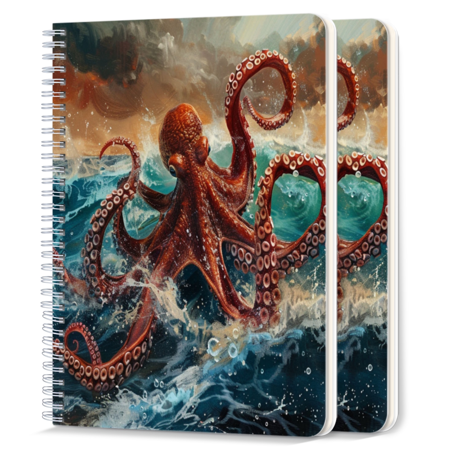 Octopus Notebook Spiral Notebook,College Ruled Journal,8.26