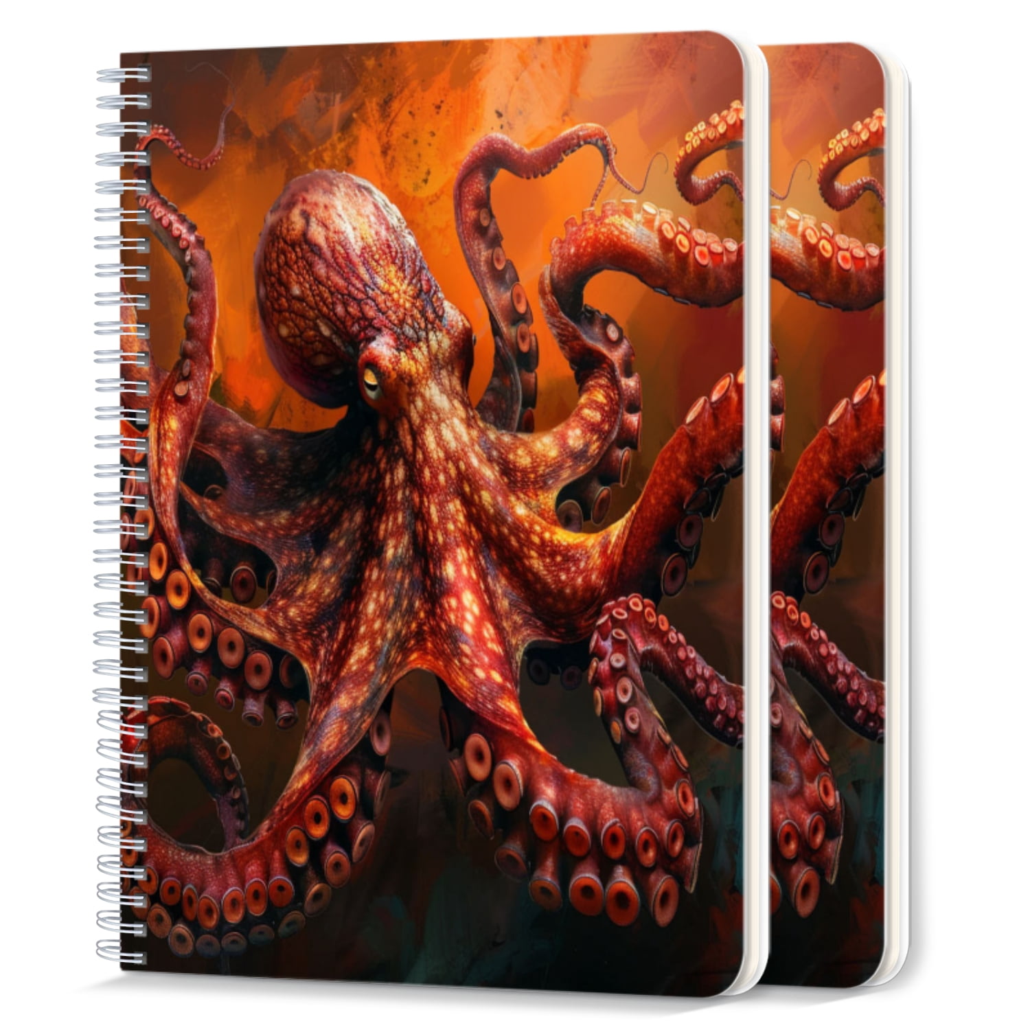 Octopus Notebook Spiral Notebook,College Ruled Journal,8.26