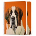 thumbnail image 1 of Spiral Notebook,College Ruled Journal,8.26" x 5.71" 50 Sheets/100 Pages,2 Pack - Saint Bernard With Orange Background, 1 of 7