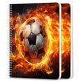 thumbnail image 1 of Spiral Notebook,College Ruled Journal,8.26" x 5.71" 50 Sheets/100 Pages,2 Pack - Soccer Ball Engulfed in Flames, 1 of 7