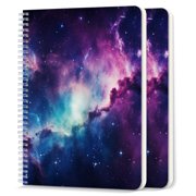 Spiral Notebook,College Ruled Journal,8.26" x 5.71" 50 Sheets/100 Pages,2 Pack - The Amazing The Galaxy Background