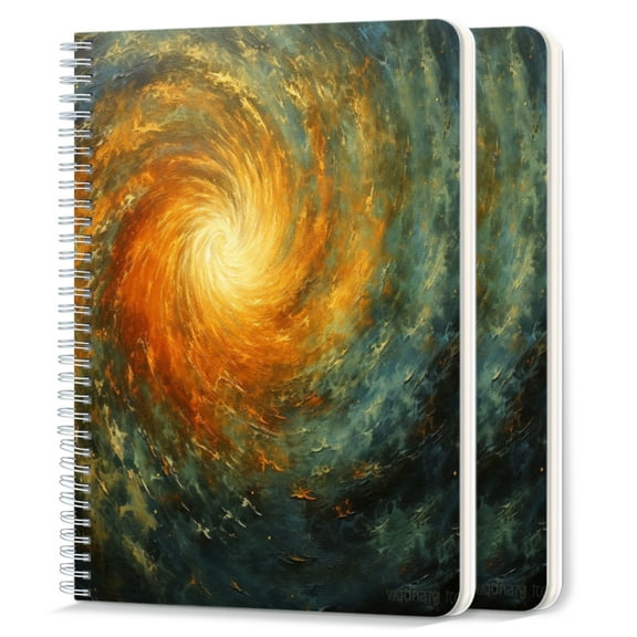 Spiral Notebook,College Ruled Journal,8.26" x 5.71" 50 Sheets/100 Pages,2 Pack - Whirlpool Nebula Galaxy Spira