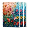 thumbnail image 1 of Spiral Notebook,College Ruled Journal,8.26" x 5.71" 50 Sheets/100 Pages,3 Pack - Colorful Wildflowers Texture Ombre Rainbow Colors, 1 of 7