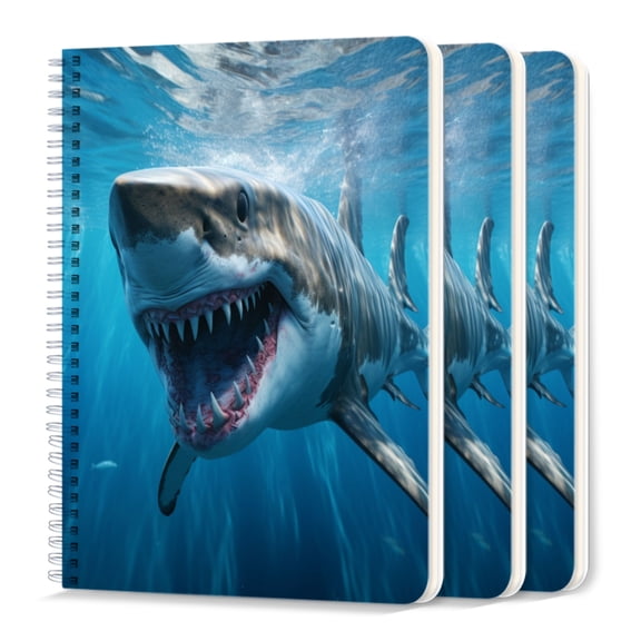 Spiral Notebook,College Ruled Journal,8.26" x 5.71" 50 Sheets/100 Pages,3 Pack - Stunning And Realistic Photograph of Underwater Scene
