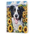 thumbnail image 1 of Spiral Notebook,Double-Wire Spiral College Lined Journal Notebook for Study and Notes,100 Pages,5.71x 8.26 in - Border Collie Smiling in Sunflower Field, 1 of 7