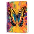 thumbnail image 1 of Spiral Notebook,Double-Wire Spiral College Lined Journal Notebook for Study and Notes,100 Pages,5.71x 8.26 in - Butterfly with a Dynamic Colorful Background, 1 of 7