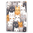 thumbnail image 1 of Spiral Notebook,Double-Wire Spiral College Lined Journal Notebook for Study and Notes,100 Pages,5.71x 8.26 in - Cute Cat Heads Pattern in Multiple Colors, 1 of 7