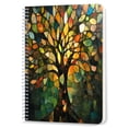thumbnail image 1 of Spiral Notebook,Double-Wire Spiral College Lined Journal Notebook for Study and Notes,100 Pages,5.71x 8.26 in - The Enchanting Allure of a Tree in Stained - glass Design, 1 of 7