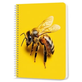 Spiral Notebook,Double-Wire Spiral College Lined Journal Notebook for Study and Notes,100 Pages,5.71x 8.26 in - Graceful Flight - ready Bee in Solitary Splendor