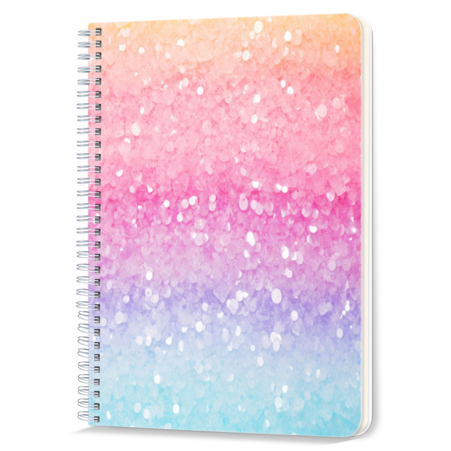 A5 Glitter Notebook - Hardcover Lined Journal With Elastic Band & Page Marker - View #4