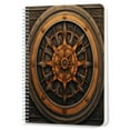 thumbnail image 1 of Spiral Notebook,Double-Wire Spiral College Lined Journal Notebook for Study and Notes,100 Pages,5.71x 8.26 in - Ornate Circular Emblem with Engraved Patterns, 1 of 7