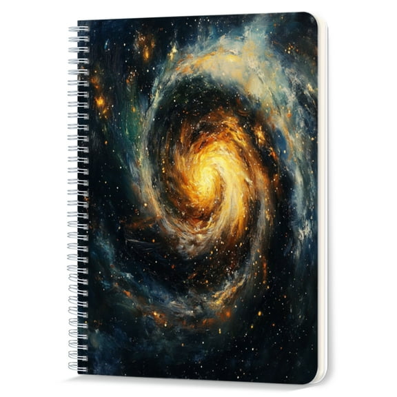 Spiral Notebook,Double-Wire Spiral College Lined Journal Notebook for Study and Notes,100 Pages,5.71x 8.26 in - A Stunning Image of a Galaxy with Swirling Nebula
