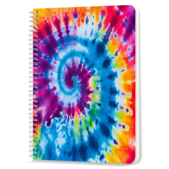 Spiral Notebook Double-Wire Spiral College Lined Journal Notebook for Study and Notes,100 Pages,5.71x 8.26in - Tie-Dye With Vibrant Colors and Intricate Patterns