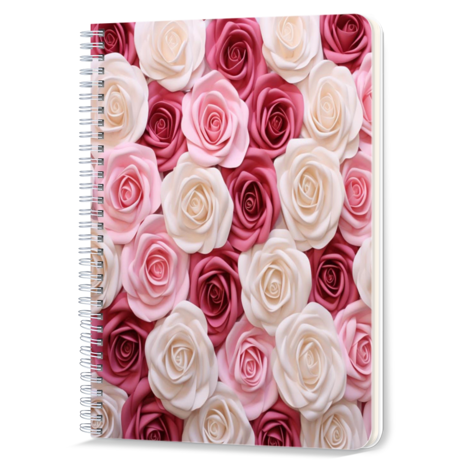 Notebook Pink Roses Spiral Notebook,Double-Wire Spiral College Lined Journal Notebook for ...