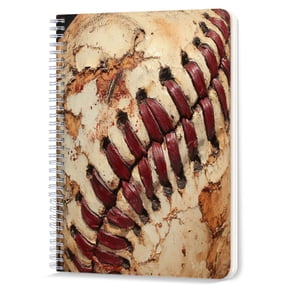 Spiral Notebook,Double-Wire Spiral College Lined Journal Notebook for Study and Notes,100 Pages,5.71x 8.26 in - Close - up of an Old Baseball