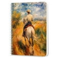 thumbnail image 1 of Spiral Notebook,Double-Wire Spiral College Lined Journal Notebook for Study and Notes,100 Pages,5.71x 8.26 in - Cowboy Riding a White Horse, 1 of 7