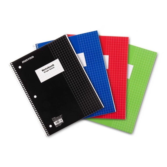 Spiral Notebook, Graph Ruled (70 Count, 4 Pack)