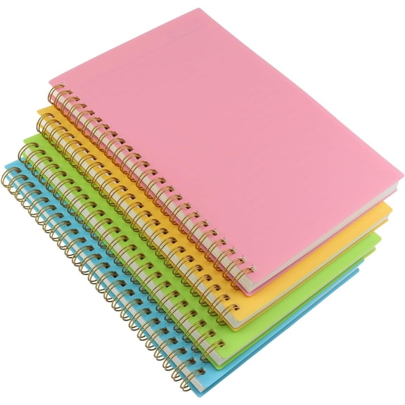 Spiral Notebook Journal,5.5" x 8.5" Plastic Hardcover College Ruled Notebook with 4 Colors,80 Sheets / 160 Pages Per Journal for Work,Study and Notes (light green,light blue,yellow,pink).