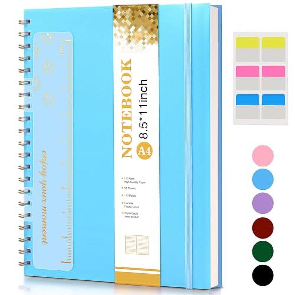 VANRTTO Spiral Notebook, Hardcover 8.5 X 11 IN College Ruled Notebooks, 300 Pages Notebooks For Work And School, 110 GSM Thick Papers